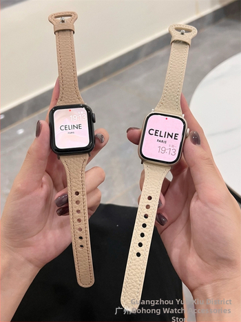 Kožený remienok na Apple Watch – pravá koža, textúra Litchi, štíhly pás dizajn, kompatibilný so sériou 8/7 a Apple Watch 6/SE