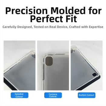 Átlátszó szilikon védőtok iPad 11 hüvelykeshez, teljes fedés, tollhely, védelem kopás és ütés ellen, nyommentes