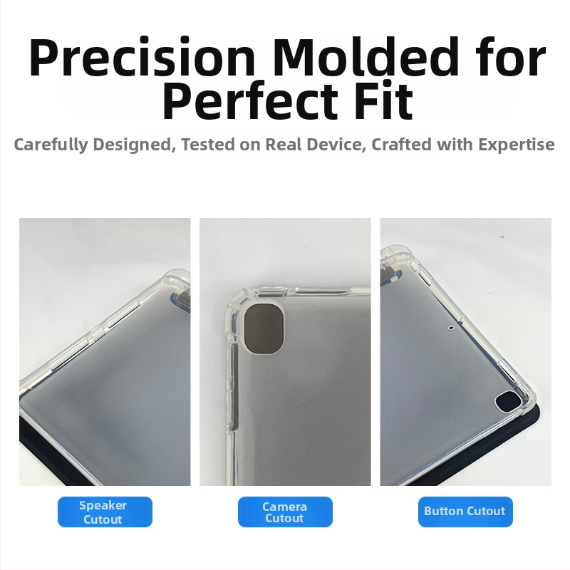 Átlátszó szilikon védőtok iPad 11 hüvelykeshez, teljes fedés, tollhely, védelem kopás és ütés ellen, nyommentes