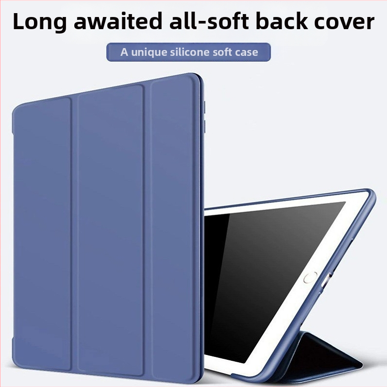 iPad silikónový ochranný kryt s embossovaným flipom, odolný voči nárazom, opotrebeniu a odtlačkom prstov; kompatibilný s Apple zariadeniami
