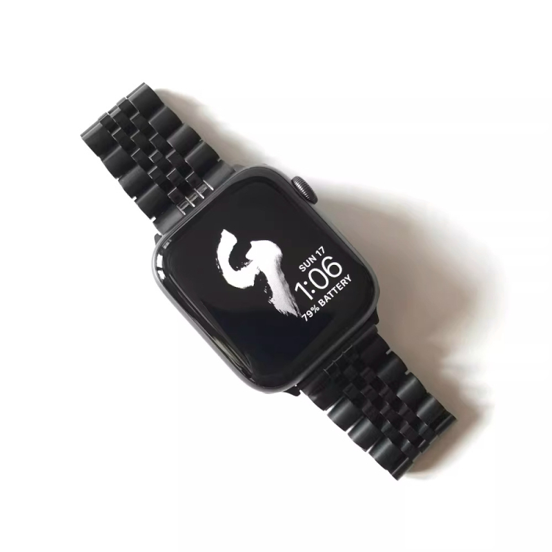 Apple Watch szíj rozsdamentes acélból, masszív dizájn, pillangó csattal, letisztult stílus