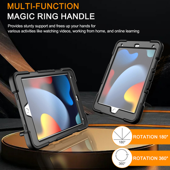 Carcasă de protecție pentru iPad Apple, 7–9 generație, 10,2 inch, din gel de siliciu, rezistentă la șocuri și căderi, multifuncțională