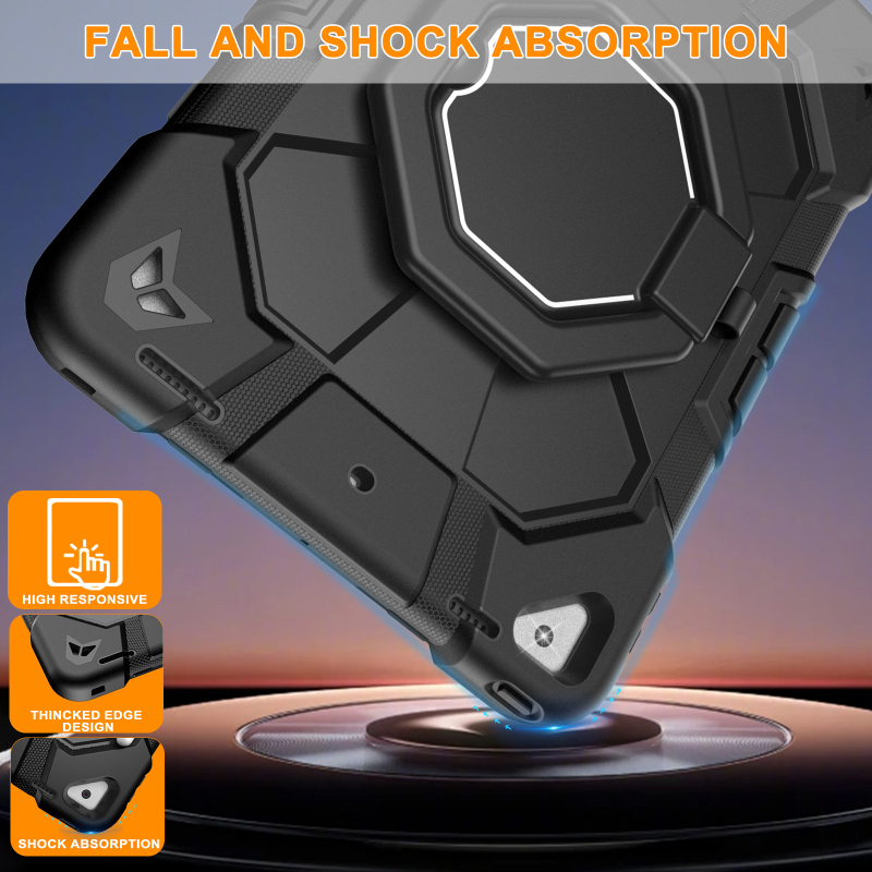 Carcasă de protecție pentru iPad Apple, 7–9 generație, 10,2 inch, din gel de siliciu, rezistentă la șocuri și căderi, multifuncțională