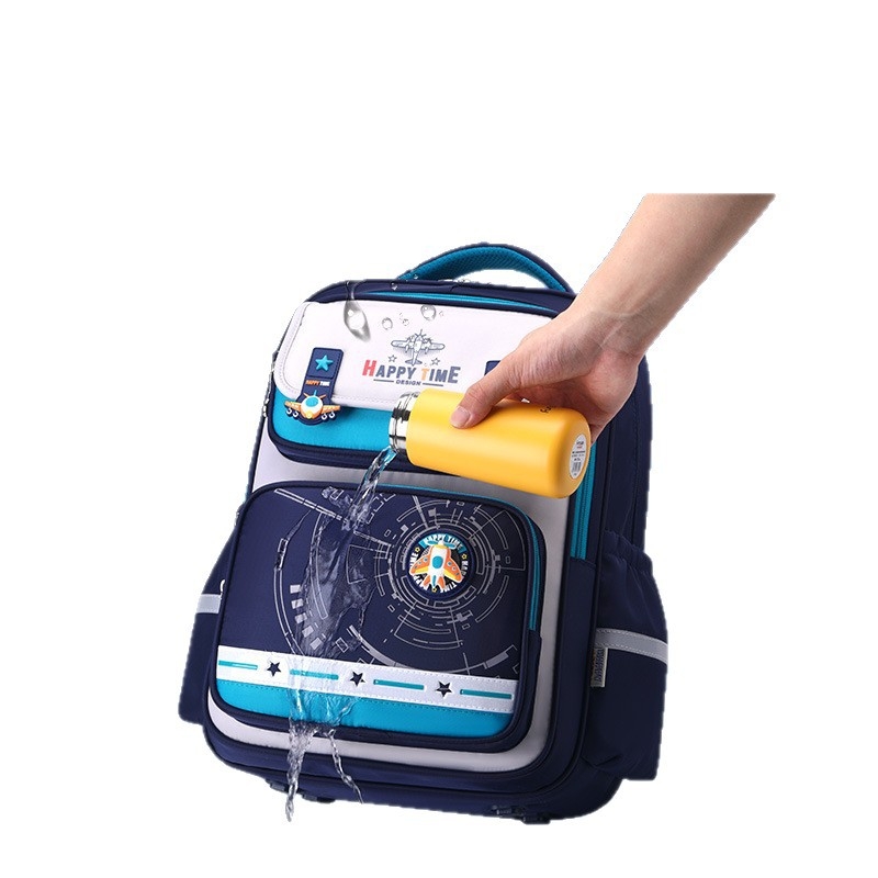 Unisex kuprinė 1-2 klasei, iš Oxford audinio, su stuburo apsauga, su oro pagalvėmis ant diržų, didelė talpa.