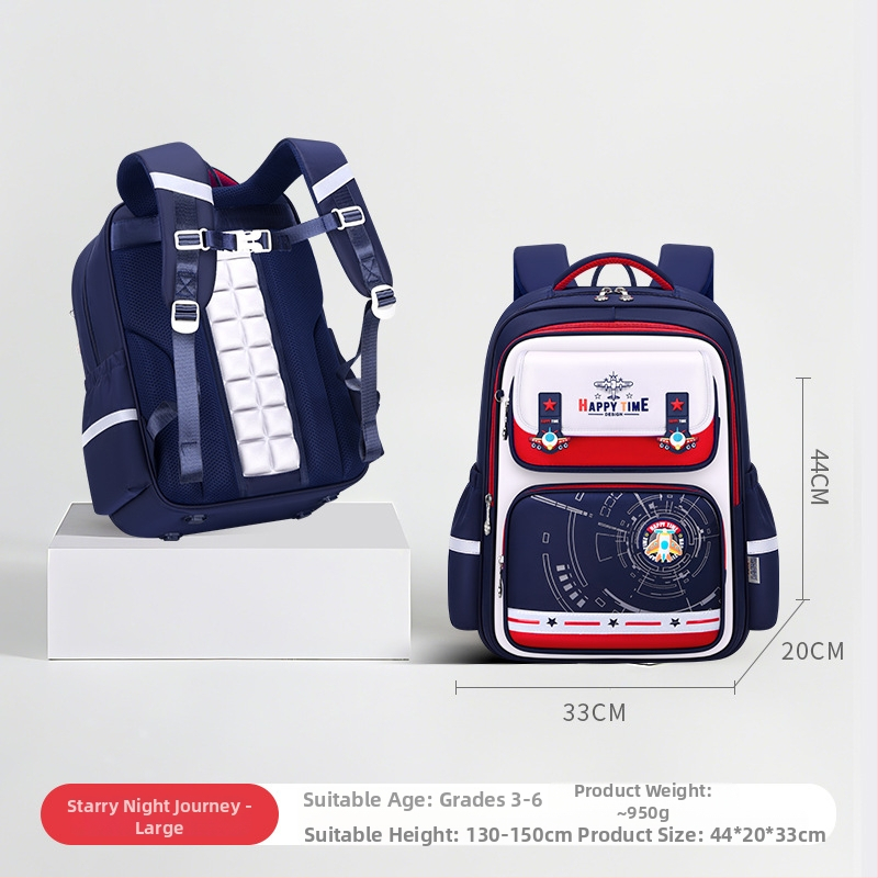 Unisex kuprinė 1-2 klasei, iš Oxford audinio, su stuburo apsauga, su oro pagalvėmis ant diržų, didelė talpa.