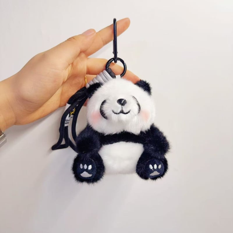 Karácsonyfadísz Panda plüss medál – Kézzel készített, Anyag: tej pamut, Karácsonyi stílus, Telefon zsinór, Testreszabható, Winter 2025 kiadás