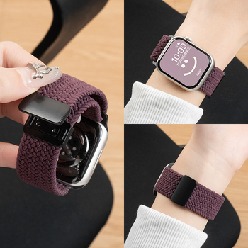 Remen od pletenog najlona za Apple Watch, kompatibilan sa S10 i iWatch11, širina 12 mm, kopča na gumb, moderan stil