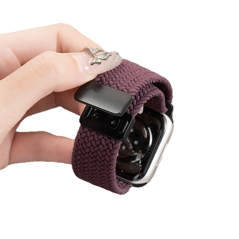 Remen od pletenog najlona za Apple Watch, kompatibilan sa S10 i iWatch11, širina 12 mm, kopča na gumb, moderan stil