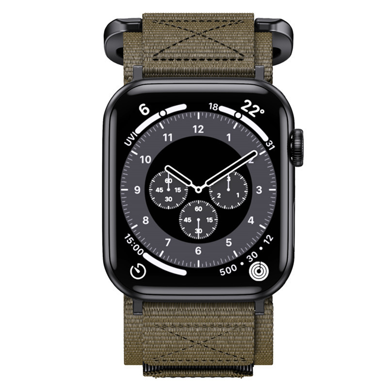 Epix Nylon fonott óraszíj Velcro záródással Apple Watch Series 10-hez — Sportos stílus