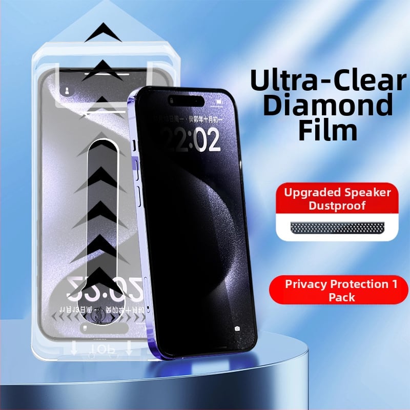 Закалено стъкло за предния екран на iPhone 14 Pro Max, матирано покритие, антишпион, антиотпечатъци, прахоустойчиво