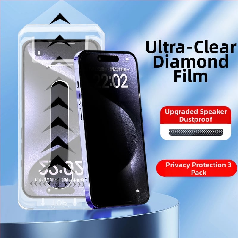 Закалено стъкло за предния екран на iPhone 14 Pro Max, матирано покритие, антишпион, антиотпечатъци, прахоустойчиво