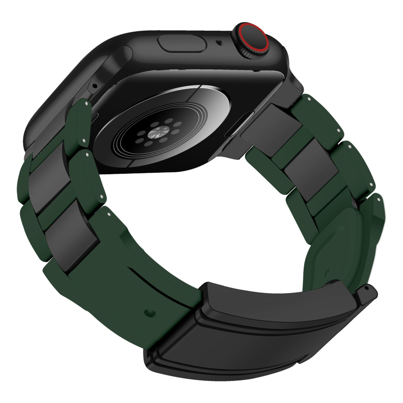 Remen od gume i nehrđajućeg čelika za Apple Watch, kopča na pritisak, 44 g