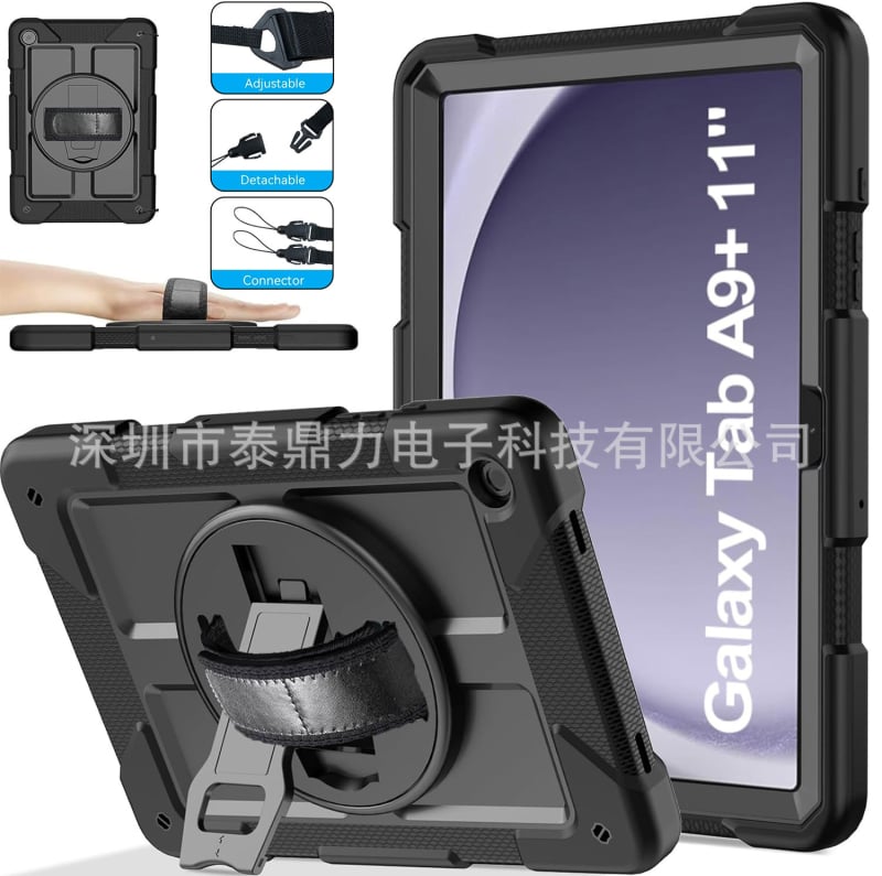 Zaštitna futrola za tablet Samsung Galaxy Tab A9 Plus – tvrdo kućište od plastike, otpornost na udarce, nosač-stativ, otporno na habanje, otporno na pad