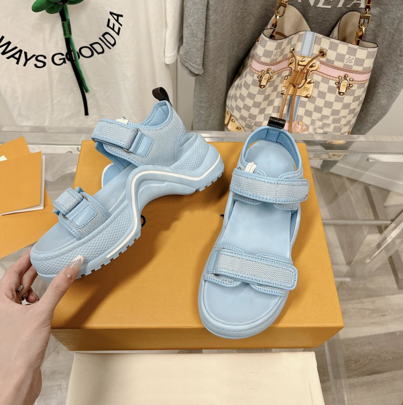 Ženske sandale za plažu s Velcro zatvaračem, ravna potplata koja povećava visinu, kožni gornji dio, Lycra podstava, gumeni potplat