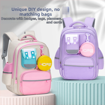 Unisex mokyklinė kuprinė 1–6 klasei, poliesterio medžiaga, didelė talpa su keliais skyrimis, pečių diržai su oro pagalve, jaunatviškas kampuso stilius