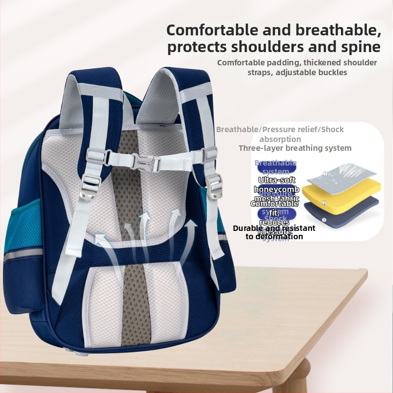 Unisex koolikott 1.–6. klassile, polüester, suur mahutavus ja mitmed sektsioonid, õhu-padi rihmad, nooruslik kampuse stiil