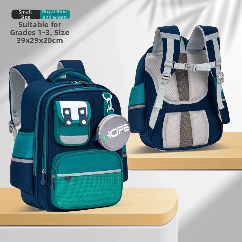 Unisex mokyklinė kuprinė 1–6 klasei, poliesterio medžiaga, didelė talpa su keliais skyrimis, pečių diržai su oro pagalve, jaunatviškas kampuso stilius