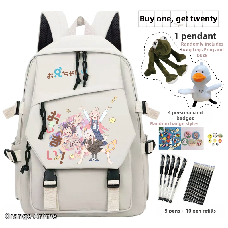 Mokyklinė kuprinė su anime karikatūra, žaismingas vaikų stilius, medžiaga: Oxford audinys, unisex, amžius 3–9 metų