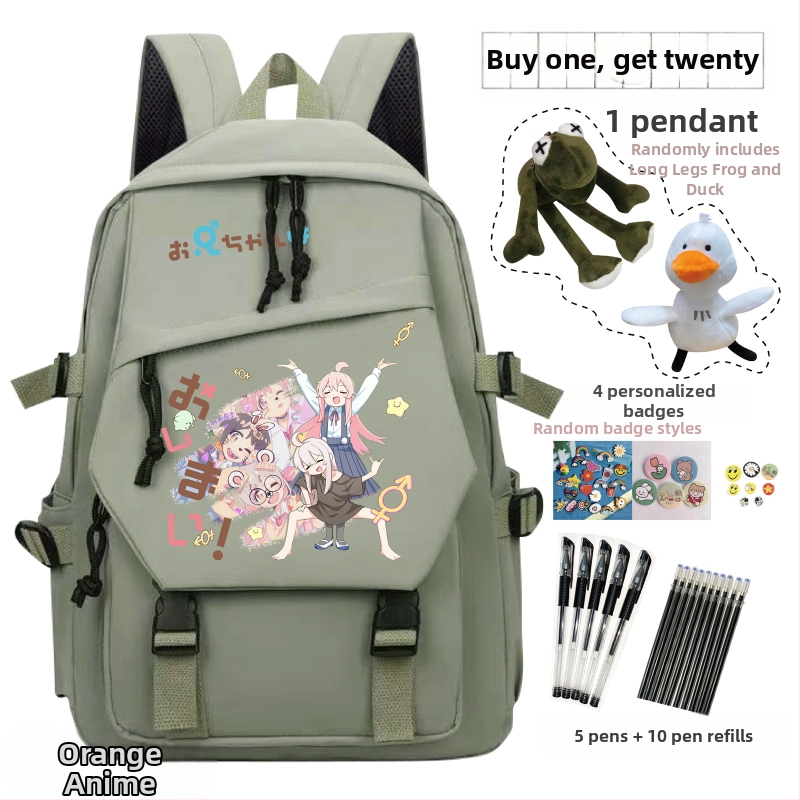 Mokyklinė kuprinė su anime karikatūra, žaismingas vaikų stilius, medžiaga: Oxford audinys, unisex, amžius 3–9 metų