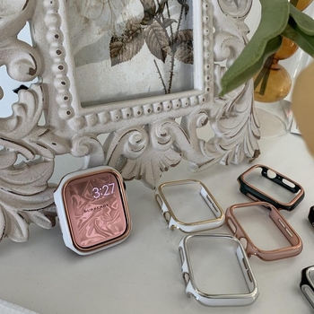 Apple Watch védőtok elektroplatinált kerettel, PC anyagból