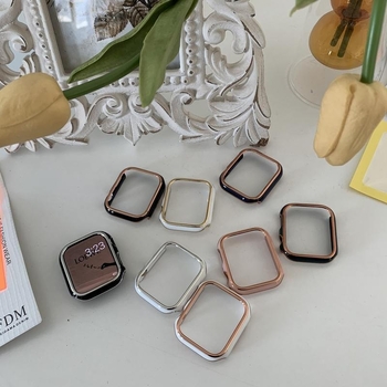 Apple Watch védőtok elektroplatinált kerettel, PC anyagból