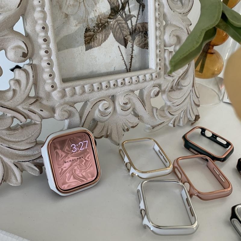 Apple Watch védőtok elektroplatinált kerettel, PC anyagból