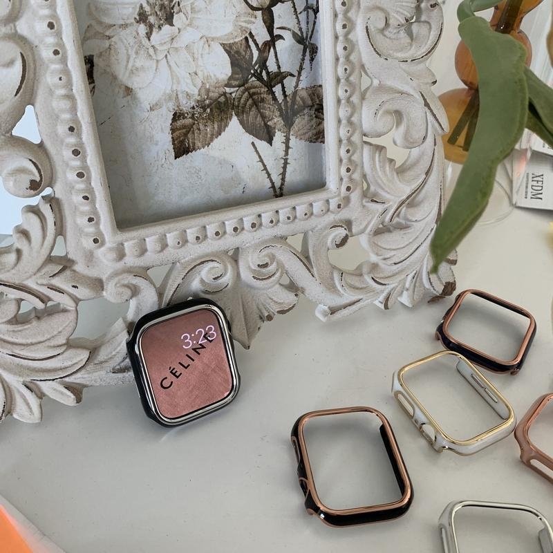 Apple Watch védőtok elektroplatinált kerettel, PC anyagból