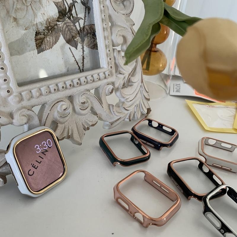 Apple Watch védőtok elektroplatinált kerettel, PC anyagból