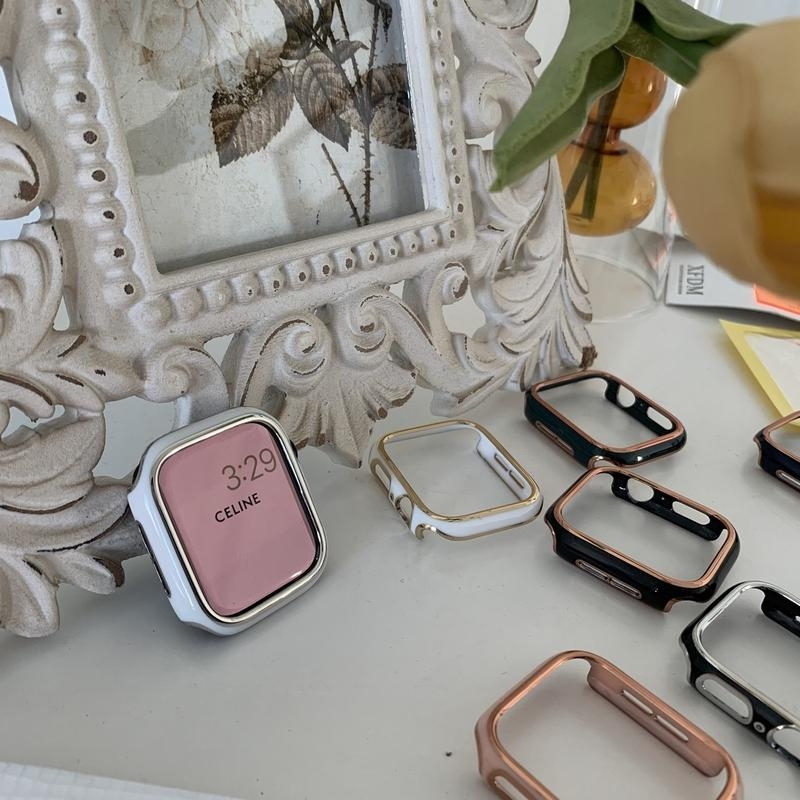 Apple Watch védőtok elektroplatinált kerettel, PC anyagból