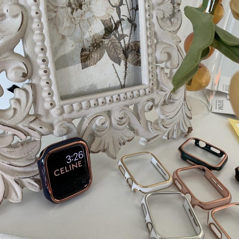 Apple Watch védőtok elektroplatinált kerettel, PC anyagból