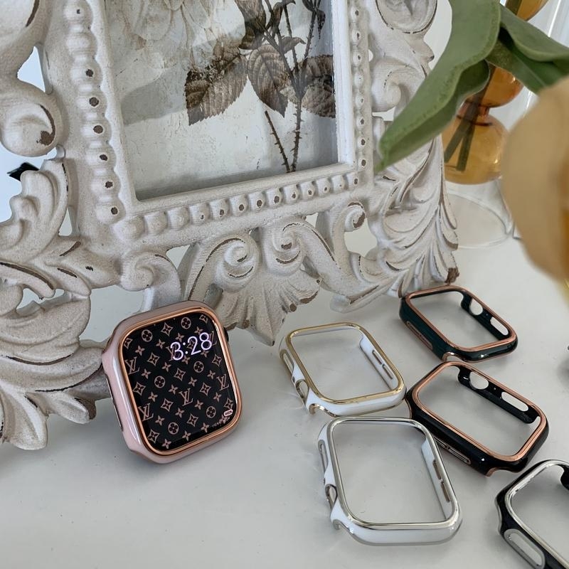 Apple Watch védőtok elektroplatinált kerettel, PC anyagból