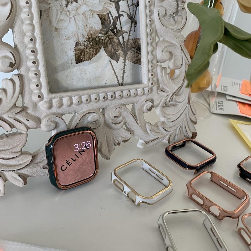 Apple Watch védőtok elektroplatinált kerettel, PC anyagból