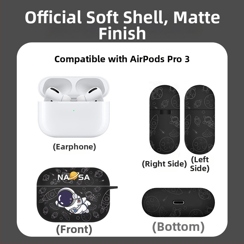 TPU kaitseümbris AirPods Pro 3. põlvkonna (2025) ja AirPods 4. põlvkonna jaoks — käsitöö, karikatuuristiil, kohandatav