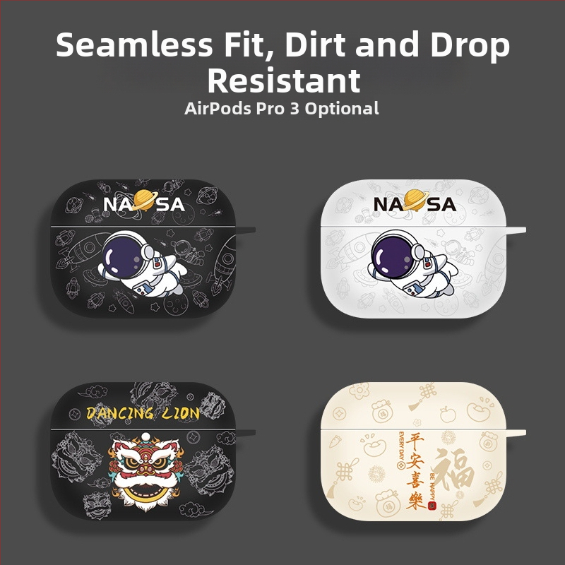 TPU kaitseümbris AirPods Pro 3. põlvkonna (2025) ja AirPods 4. põlvkonna jaoks — käsitöö, karikatuuristiil, kohandatav