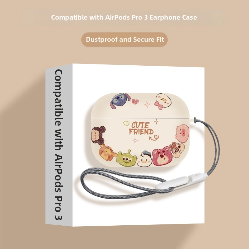 TPU kaitseümbris AirPods Pro 3. põlvkonna (2025) ja AirPods 4. põlvkonna jaoks — käsitöö, karikatuuristiil, kohandatav