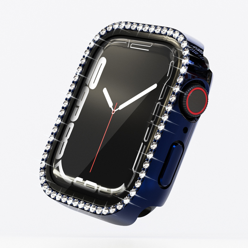 Kućište za Apple Watch Series 7 s dijamantima u jednom redu i PC zaštitnim filmom