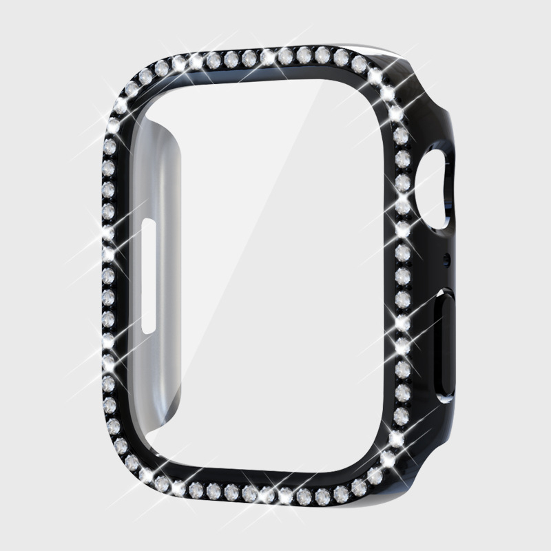 Kućište za Apple Watch Series 7 s dijamantima u jednom redu i PC zaštitnim filmom
