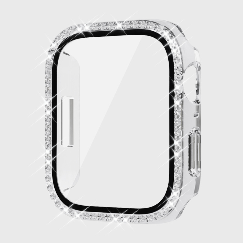 Kućište za Apple Watch Series 7 s dijamantima u jednom redu i PC zaštitnim filmom