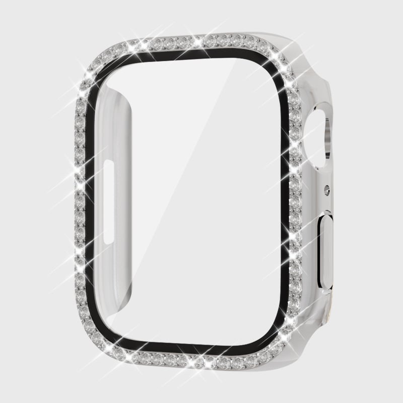 Kućište za Apple Watch Series 7 s dijamantima u jednom redu i PC zaštitnim filmom