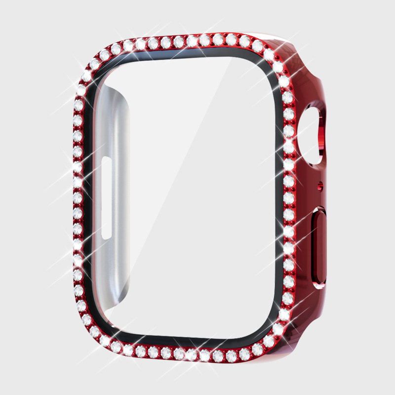 Kućište za Apple Watch Series 7 s dijamantima u jednom redu i PC zaštitnim filmom