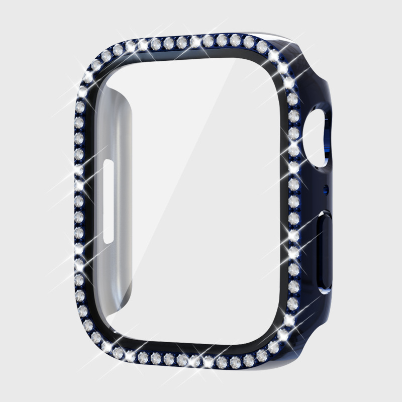 Kućište za Apple Watch Series 7 s dijamantima u jednom redu i PC zaštitnim filmom