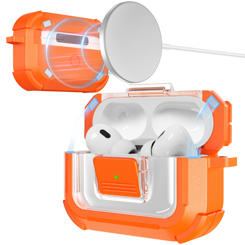 Калъф за AirPods Pro 3/2/4 поколения — TPU+PC, прозрачен дизайн, антипадане