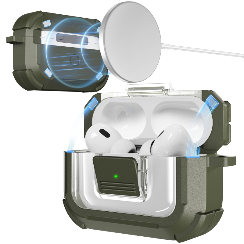 Калъф за AirPods Pro 3/2/4 поколения — TPU+PC, прозрачен дизайн, антипадане