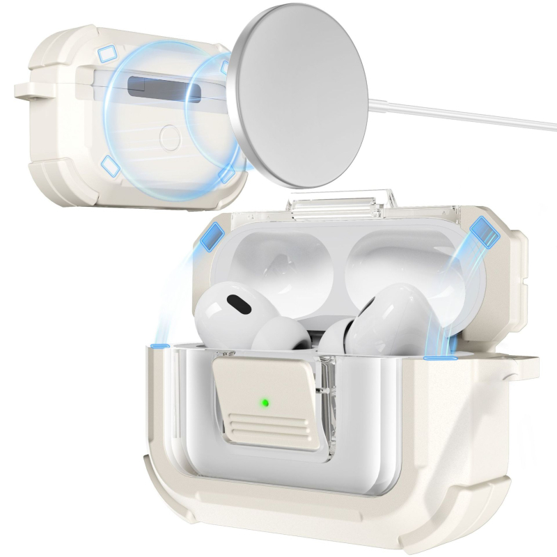 Калъф за AirPods Pro 3/2/4 поколения — TPU+PC, прозрачен дизайн, антипадане