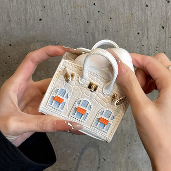 AirPods Pro 2 kaitsekast mini koti ripatsiga, kunstnahk, holster-stiil, kaasaskantav, kangakonstruktsioon