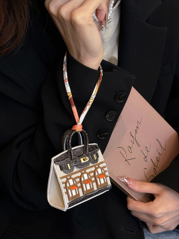 AirPods Pro 2 kaitsekast mini koti ripatsiga, kunstnahk, holster-stiil, kaasaskantav, kangakonstruktsioon