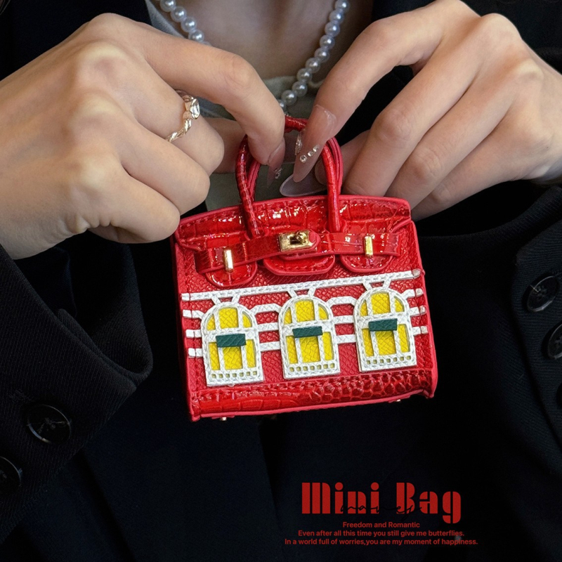 AirPods Pro 2 kaitsekast mini koti ripatsiga, kunstnahk, holster-stiil, kaasaskantav, kangakonstruktsioon