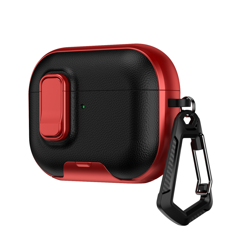 Калъф за AirPods Pro 3 – TPU+PC, удароустойчив, със заключваща скоба, инжекционно формован