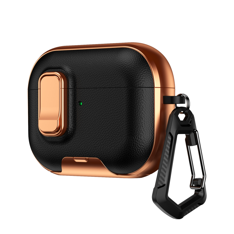 Калъф за AirPods Pro 3 – TPU+PC, удароустойчив, със заключваща скоба, инжекционно формован