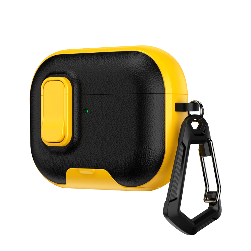 Калъф за AirPods Pro 3 – TPU+PC, удароустойчив, със заключваща скоба, инжекционно формован